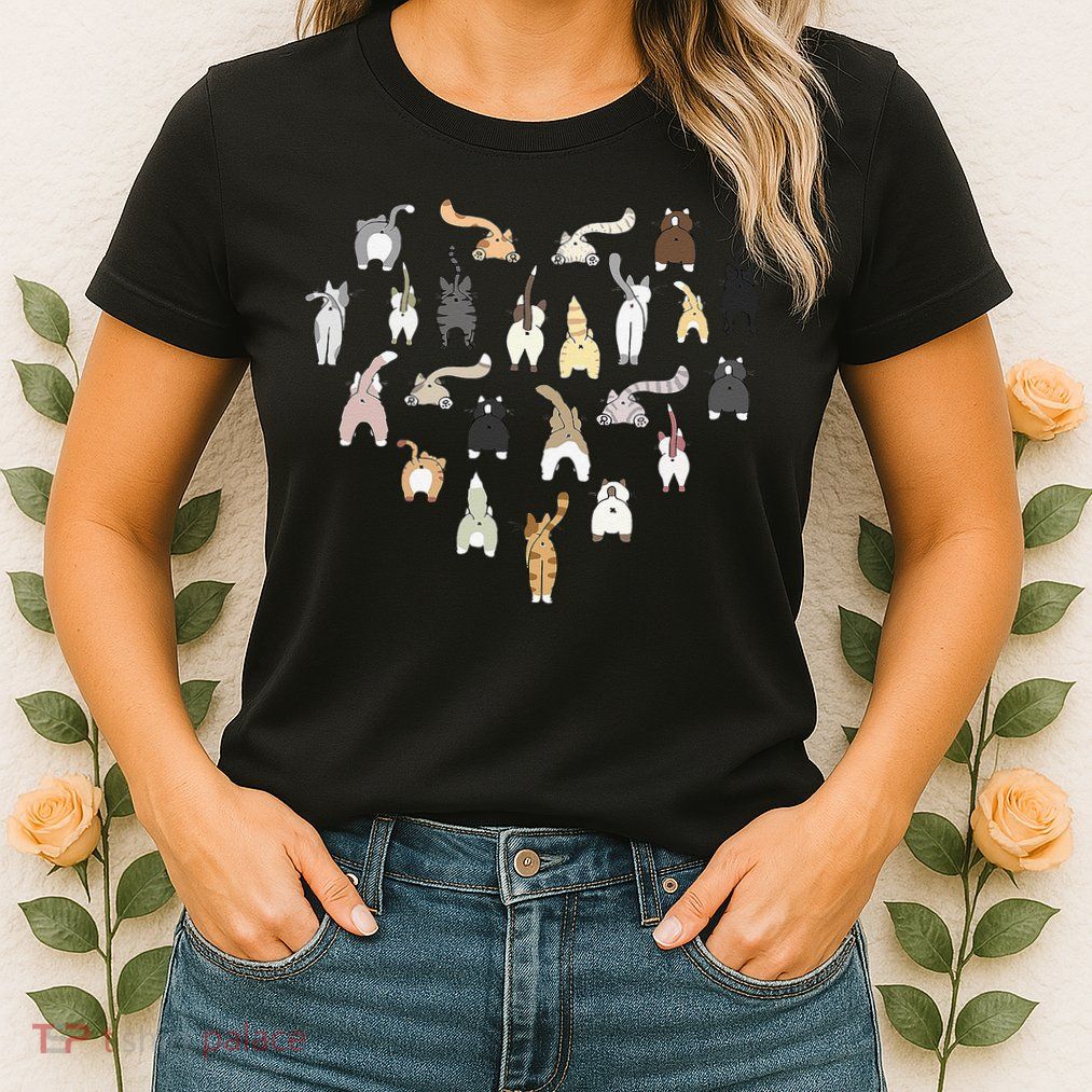 Cat Butt Heart Womens T-Shirt