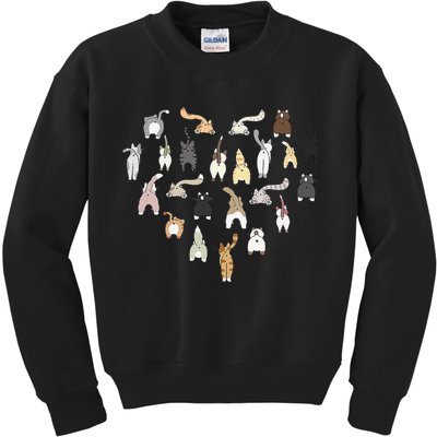 Cat Butt Heart Kids Sweatshirt