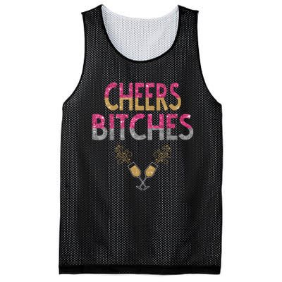 Cheers Bitches Happy New Years Eve Gift For Women Mesh Reversible Basketball Jersey Tank