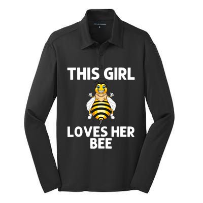 Cute Bee Honey Bee Keeper Beekeeping Save Bees Gift Silk Touch Performance Long Sleeve Polo