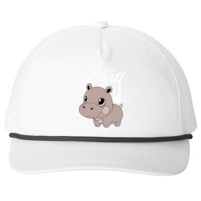 Cute Baby Hippo Moo Deng Cute Hippopotamus Moo Deng Snapback Five-Panel Rope Hat