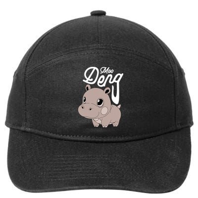 Cute Baby Hippo Moo Deng Cute Hippopotamus Moo Deng 7-Panel Snapback Hat