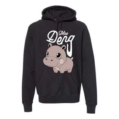 Cute Baby Hippo Moo Deng Cute Hippopotamus Moo Deng Premium Hoodie