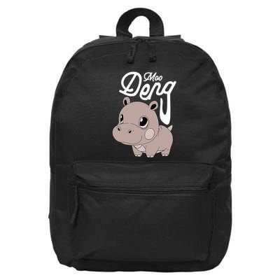 Cute Baby Hippo Moo Deng Cute Hippopotamus Moo Deng 16 in Basic Backpack