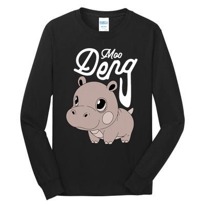 Cute Baby Hippo Moo Deng Cute Hippopotamus Moo Deng Tall Long Sleeve T-Shirt