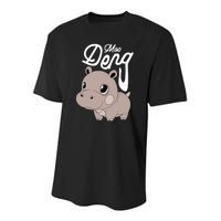 Cute Baby Hippo Moo Deng Cute Hippopotamus Moo Deng Youth Performance Sprint T-Shirt