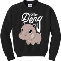 Cute Baby Hippo Moo Deng Cute Hippopotamus Moo Deng Kids Sweatshirt