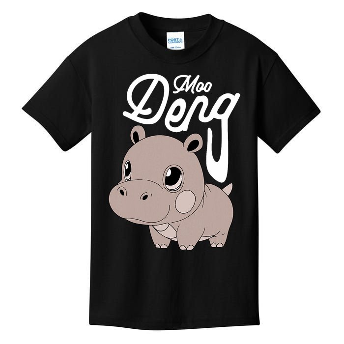 Cute Baby Hippo Moo Deng Cute Hippopotamus Moo Deng Kids T-Shirt