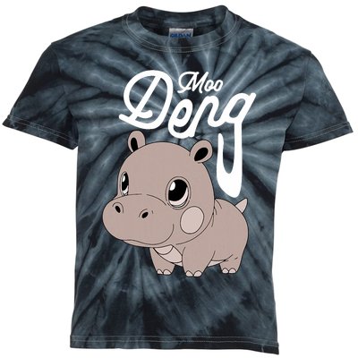 Cute Baby Hippo Moo Deng Cute Hippopotamus Moo Deng Kids Tie-Dye T-Shirt