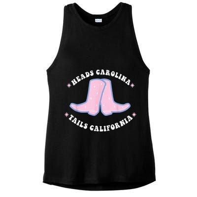 Cowgirl Boots Heads Carolina Tail California Western Country Ladies PosiCharge Tri-Blend Wicking Tank