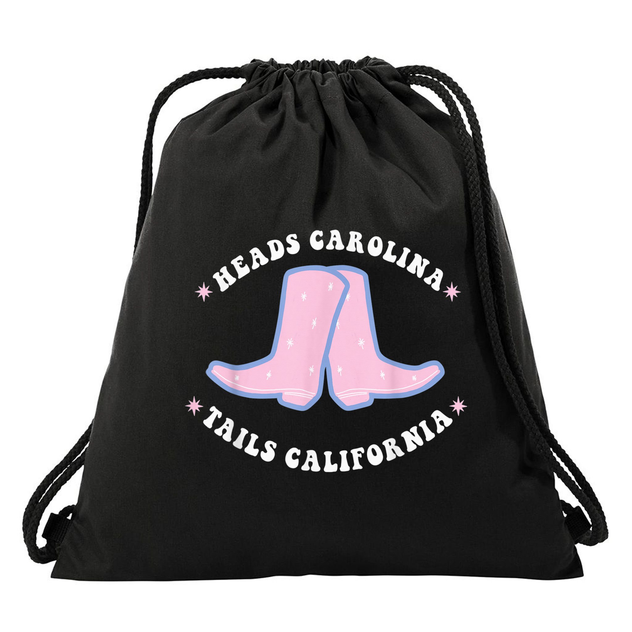 Cowgirl Boots Heads Carolina Tail California Western Country Drawstring Bag