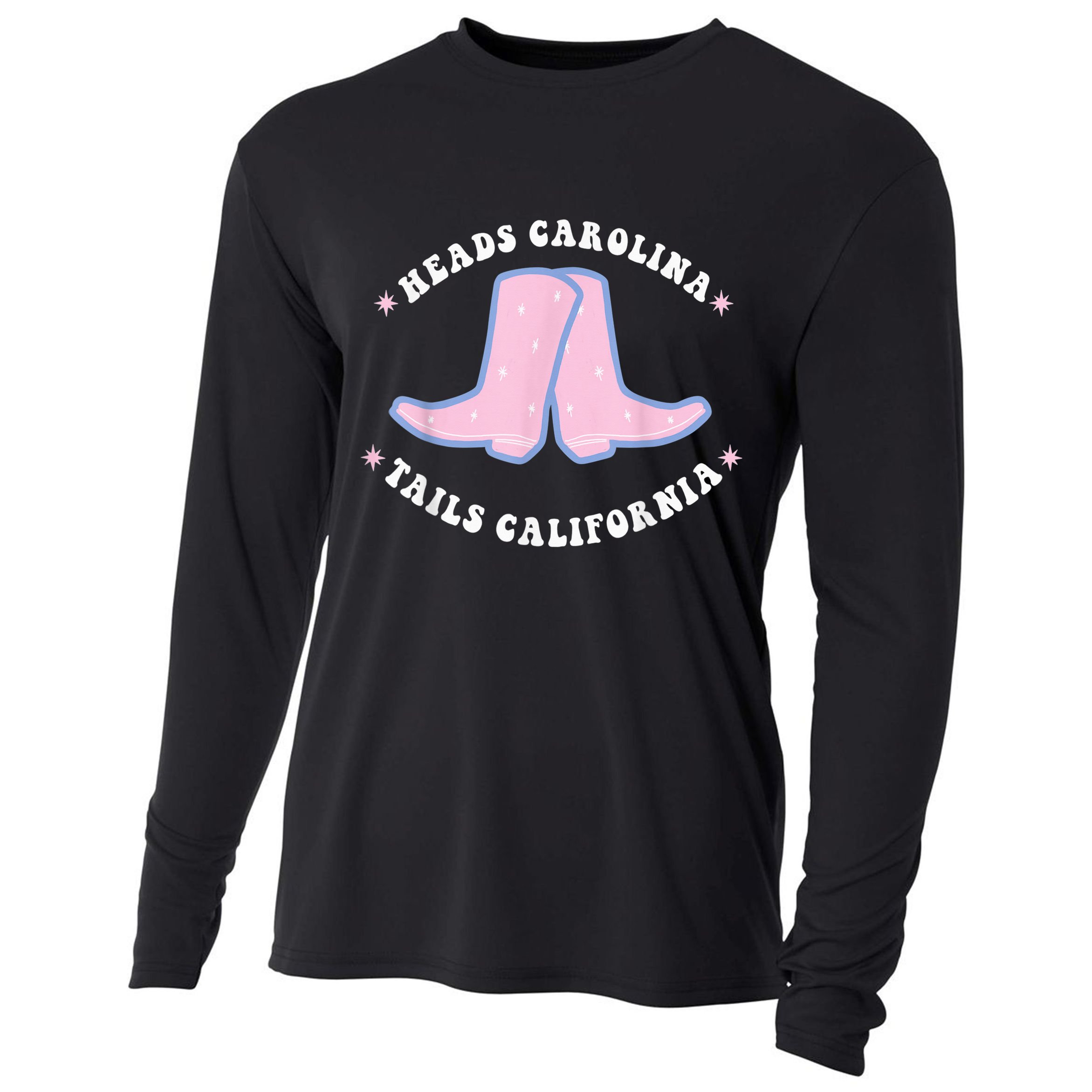 Cowgirl Boots Heads Carolina Tail California Western Country Cooling Performance Long Sleeve Crew