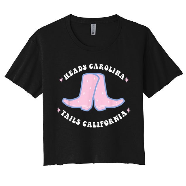 Cowgirl Boots Heads Carolina Tail California Western Country Crop Top