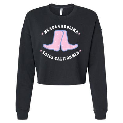 Cowgirl Boots Heads Carolina Tail California Western Country Cropped Pullover Crew