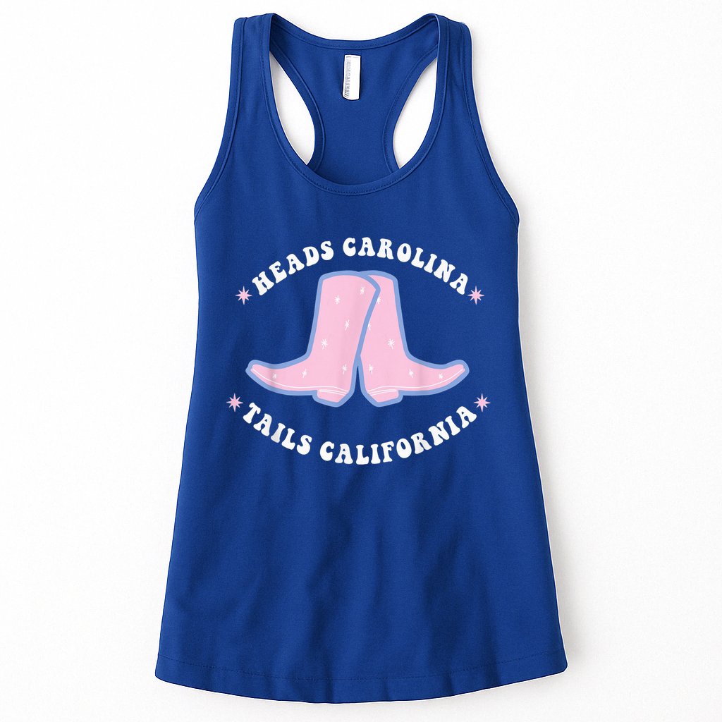 Cowgirl Boots Heads Carolina Tail California Western Country Womens Tank Top