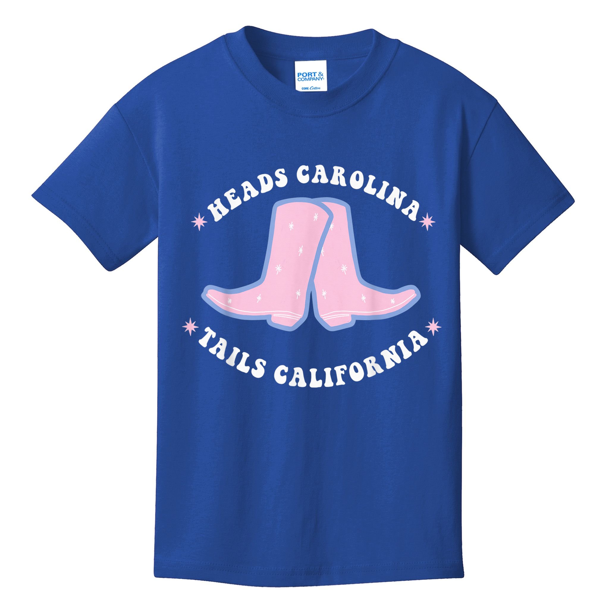 Cowgirl Boots Heads Carolina Tail California Western Country Kids T-Shirt