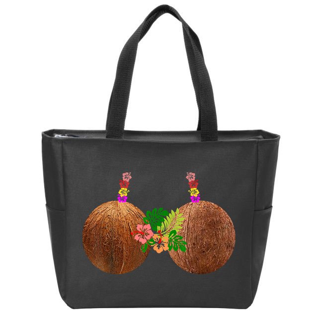 Coconut Bra Hawaii Luau Costume Funny Zip Tote Bag