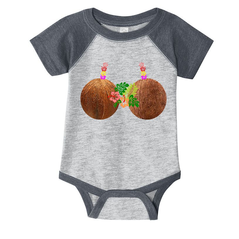 Coconut Bra Hawaii Luau Costume Funny Infant Baby Jersey Bodysuit