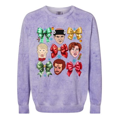 Coquette Bow Home Alone Christmas 90’S Comedy Colorblast Crewneck Sweatshirt