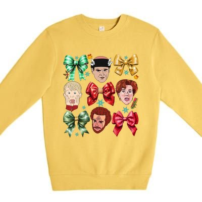 Coquette Bow Home Alone Christmas 90’S Comedy Premium Crewneck Sweatshirt