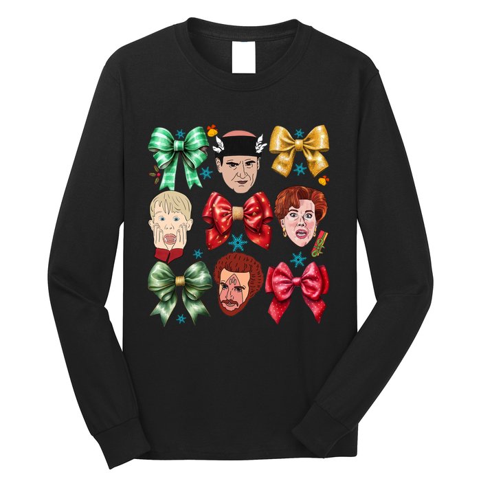 Coquette Bow Home Alone Christmas 90’S Comedy Long Sleeve Shirt