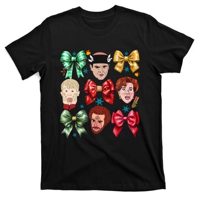 Coquette Bow Home Alone Christmas 90’S Comedy T-Shirt