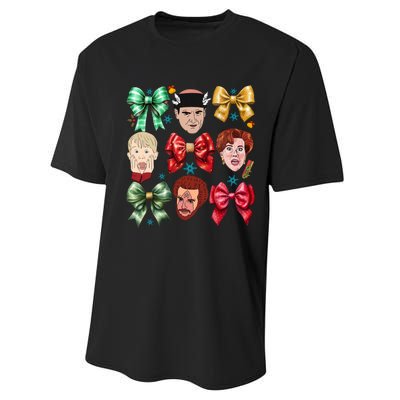 Coquette Bow Home Alone Christmas 90’S Comedy Performance Sprint T-Shirt