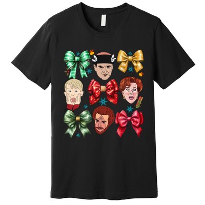 Coquette Bow Home Alone Christmas 90’S Comedy Premium T-Shirt