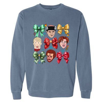 Coquette Bow Home Alone Christmas 90’S Comedy Garment-Dyed Sweatshirt