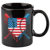 Cool Baseball Home Plate Drip Patriotic 4th Of July 11oz C Handle Ceramic Mug