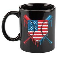 Cool Baseball Home Plate Drip Patriotic 4th Of July 11oz C Handle Ceramic Mug