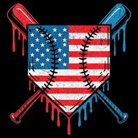 Cool Baseball Home Plate Drip Patriotic 4th Of July Drawstring Bag