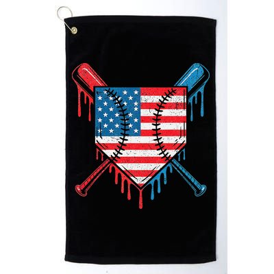 Cool Baseball Home Plate Drip Patriotic 4th Of July Golf Towel