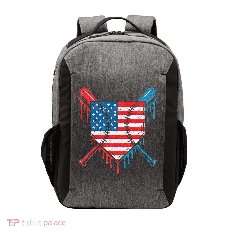 Cool Baseball Home Plate Drip Patriotic 4th Of July Vector Backpack
