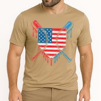 Cool Baseball Home Plate Drip Patriotic 4th Of July Cooling Performance Crew T-Shirt