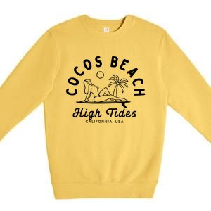 Cocos Beach High Tides California Usa Premium Crewneck Sweatshirt