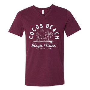 Cocos Beach High Tides California Usa V-Neck T-Shirt