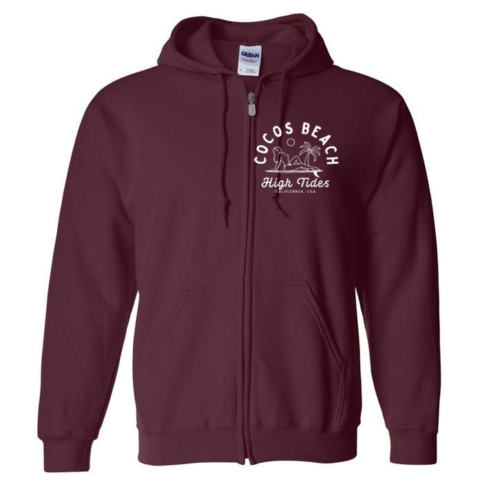 Cocos Beach High Tides California Usa Full Zip Hoodie