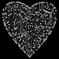 Circuit Board Heart City Backpack