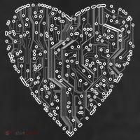 Circuit Board Heart 11oz C Handle Ceramic Mug