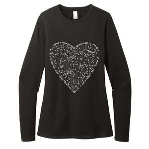 Circuit Board Heart Womens CVC Long Sleeve Shirt