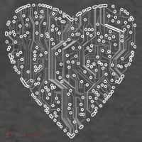 Circuit Board Heart Vector Backpack