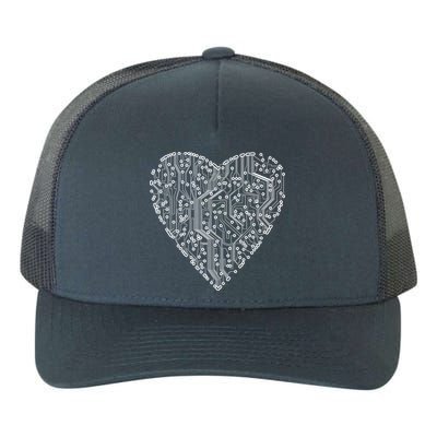 Circuit Board Heart Yupoong Adult 5-Panel Trucker Hat