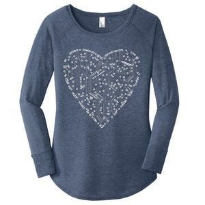 Circuit Board Heart Women's Perfect Tri Tunic Long Sleeve Shirt