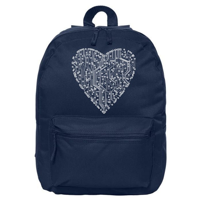 Circuit Board Heart 16 in Basic Backpack