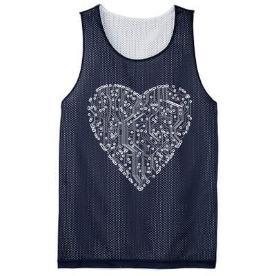 Circuit Board Heart Mesh Reversible Basketball Jersey Tank