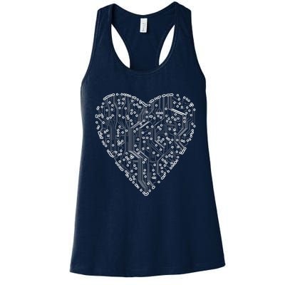 Circuit Board Heart Women's Racerback Tank