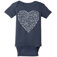 Circuit Board Heart Baby Bodysuit