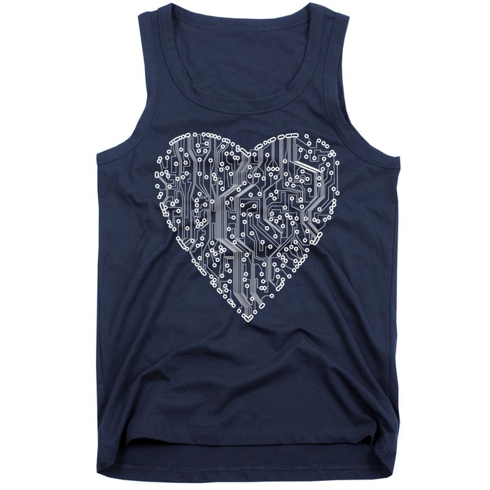 Circuit Board Heart Tank Top