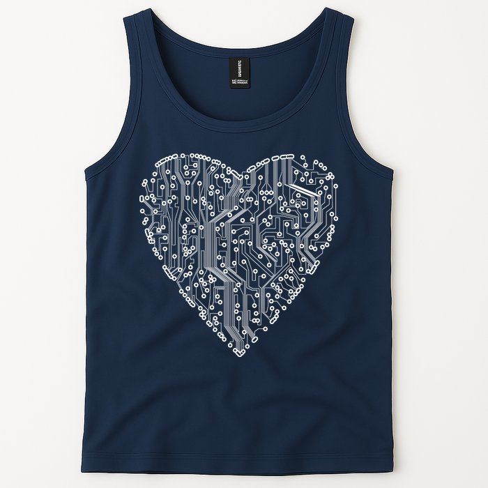 Circuit Board Heart Tank Top